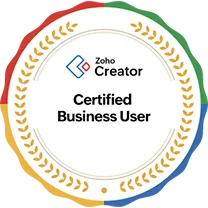 Winfomi Zoho Creator certified professional with expertise in low-code application development, workflow automation, and custom business solutions